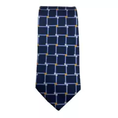 TOPWOLF - Corbata Seda Diseño Cuadros Azul 8cm
