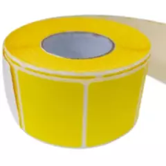 GENERICO - Rollo de etiquetas impresora térmica color amarillo