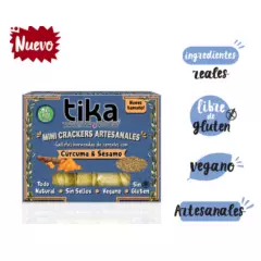 TIKA ARTESAN FOODS - Mini Crackers Cúrcuma  Sésamo 140g - Tika