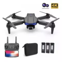 GENERICO - Dron x3 Baterías 4k Ultra Hd Doble Cámara Bolso Control Remoto Wifi
