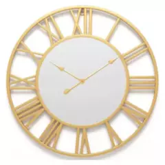 GENERICO - Reloj De Pared Con Espejo Redondo Estilo Vintage