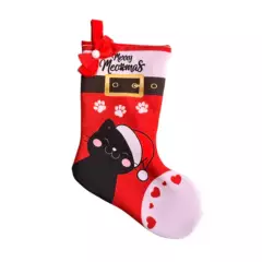 GENERICO - Bota navideña con diseño de gato Negro