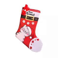 GENERICO - Bota navideña con diseño de gato blanco