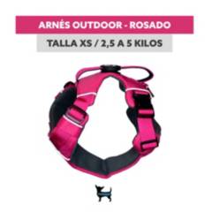PETLOUNGE - Arnés Outdoor Ajustable - Rosado - Talla XS - Paseo Perro