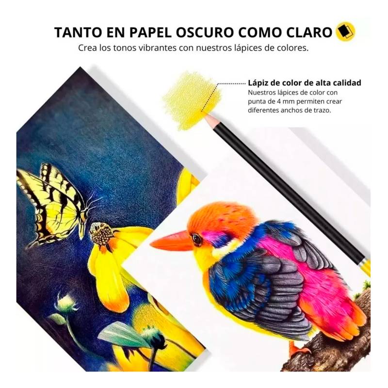 GENERICO Set 72 Lapices Colores Arte Profesional A Base Aceite Dibujo
