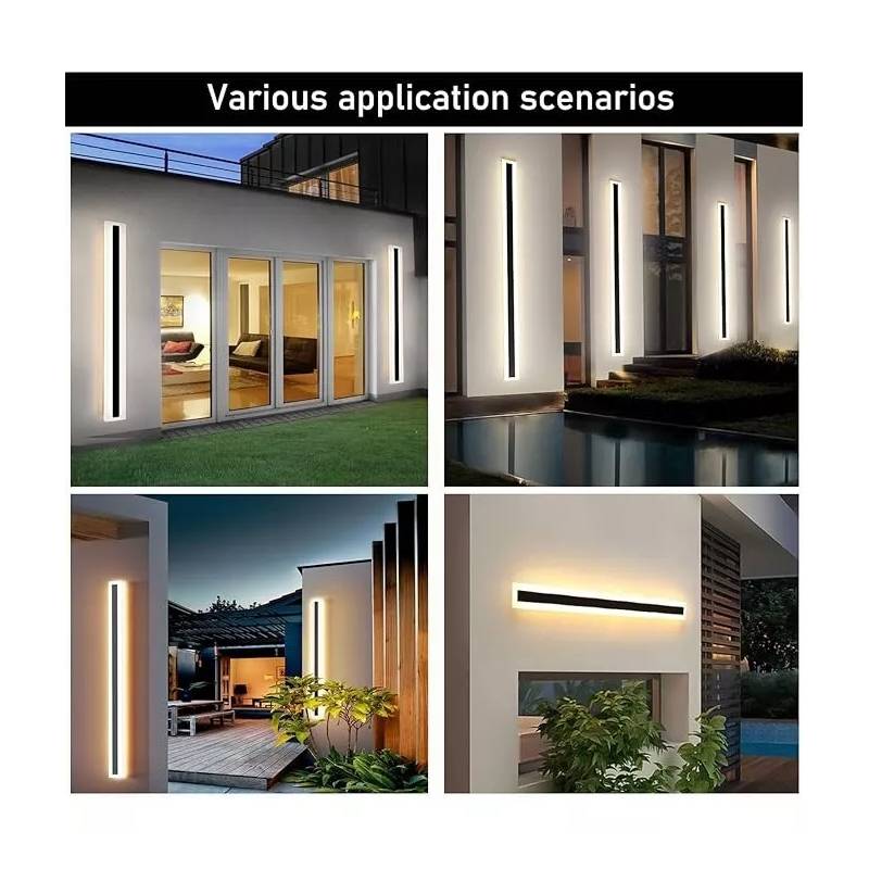 GENERICO Luz Foco Aplique Para Pared Led Exterior Blanco Calido 80cm