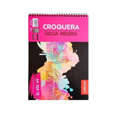 Croquera Negra Hoja Negra 50 Hojas 16X21Cm - Artel