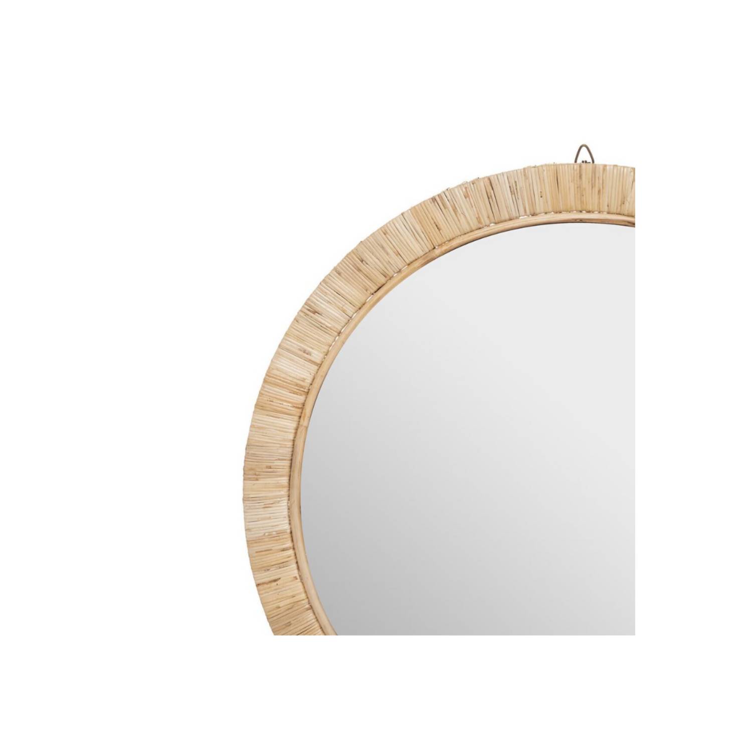 Espejo Marelli de ratán con acabado natural Ø 60 cm