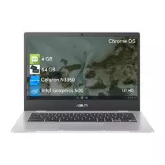 ASUS - Notebook Asus Celeron N3350 4GB 64GB SSD 14" HD Chrome Os