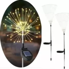GENERAC - Pack X2 Luces Navidad Hadas Fuego Artificial Luces Led Solar