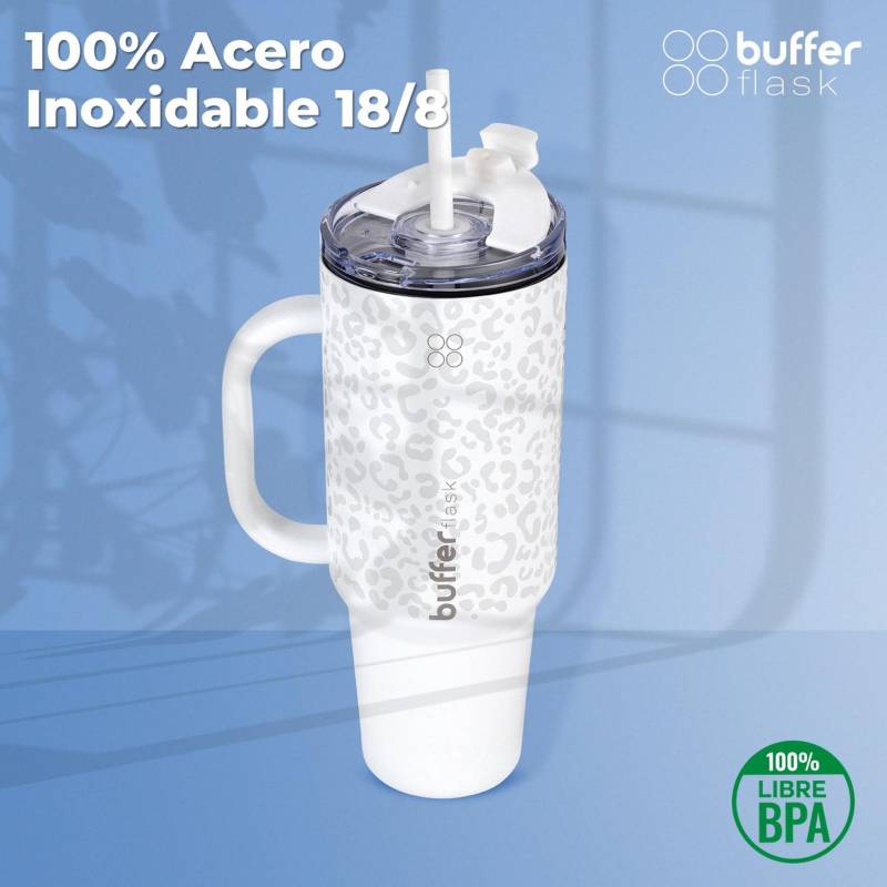 BUFFER FLASK Vaso Termico Mug Buffer 1,2 Lt Inox Frio Calor - Crema