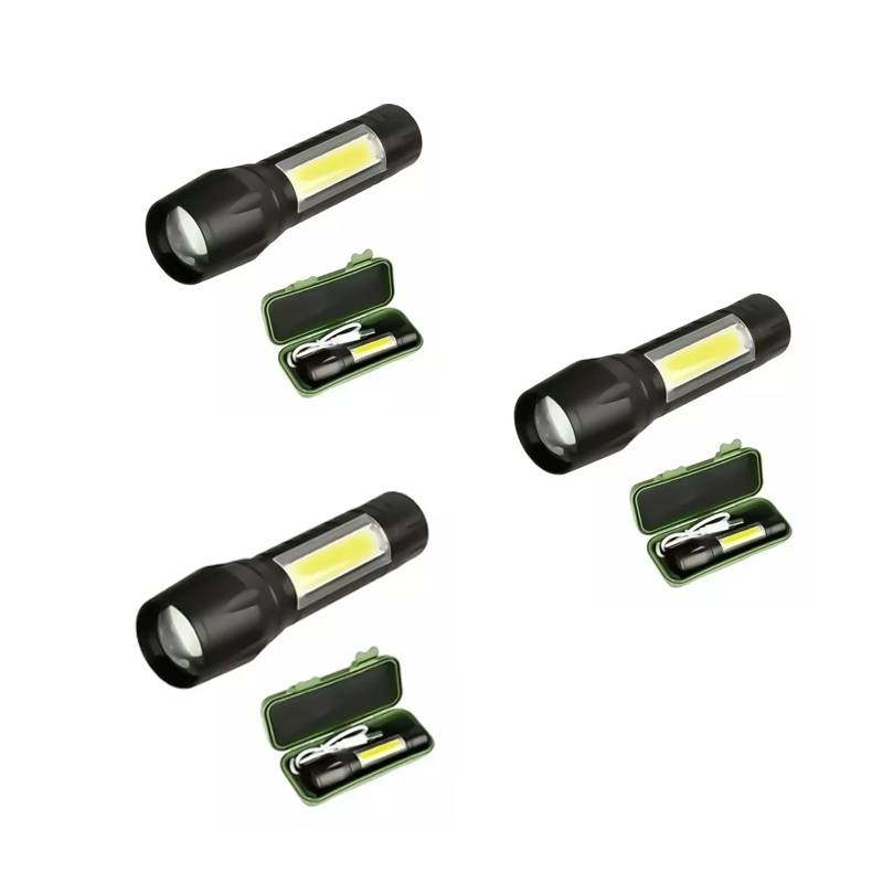 Linterna Recargable USB Frontal y Lateral LINTERNAR