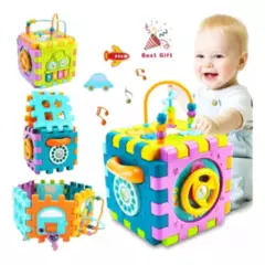 BLUEDREAMER - Juguete Didáctico 6en1 Música Cubo De Actividades Para Bebés