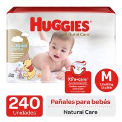 HUGGIES - Pañales Huggies Natural Care 240un 3 paqx80 Talla M