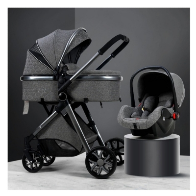 Cochecito Bebé Premium Baby Paseo Travel System Con Huevito Color Gris  oscuro