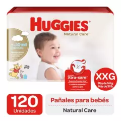 HUGGIES - Pañales Huggies Natural Care - Paq 120 un Talla XXG
