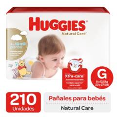 HUGGIES - Pañales Huggies Natural Care 210un 3 paqx70 Talla G