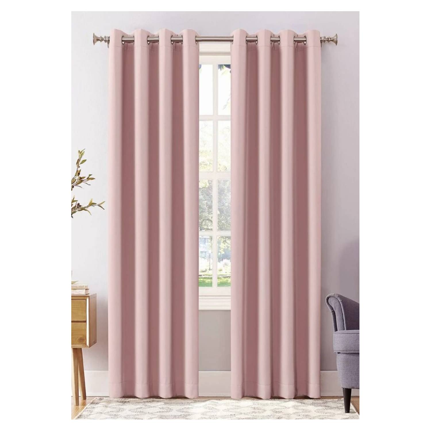 GENERICO Cortinas Blackout Rosado Gruesa