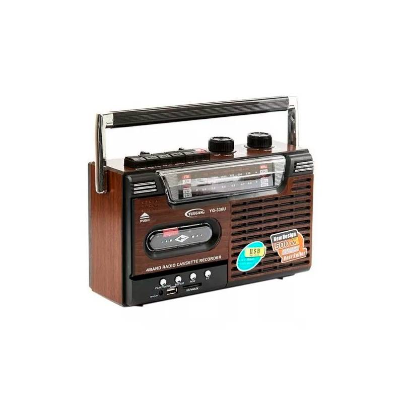 GENERICO Radio Cassette Vintage AM-FM Mp3 SD USB 220v O Pilas