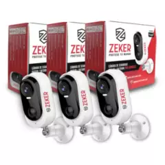 ZEKER - Pack x3 Cámara de Seguridad Wifi Inalámbrica Ext Zeker 3MP