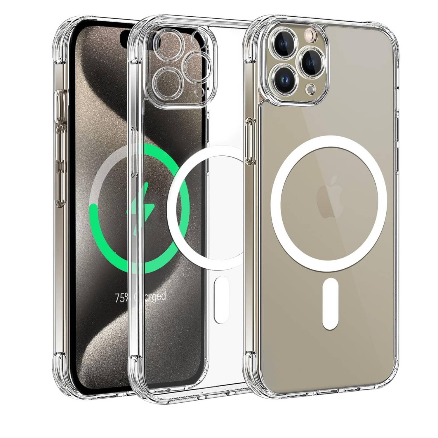 Cool Carcasa Magnética Transparente para iPhone 15 Pro