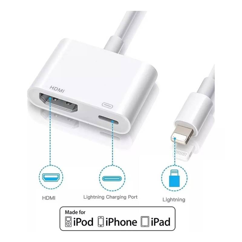 Adaptador Hdmi Otg Lightning A Av Digital Para iPhone / iPad Adaptador para  iphone a HDMI Ipad