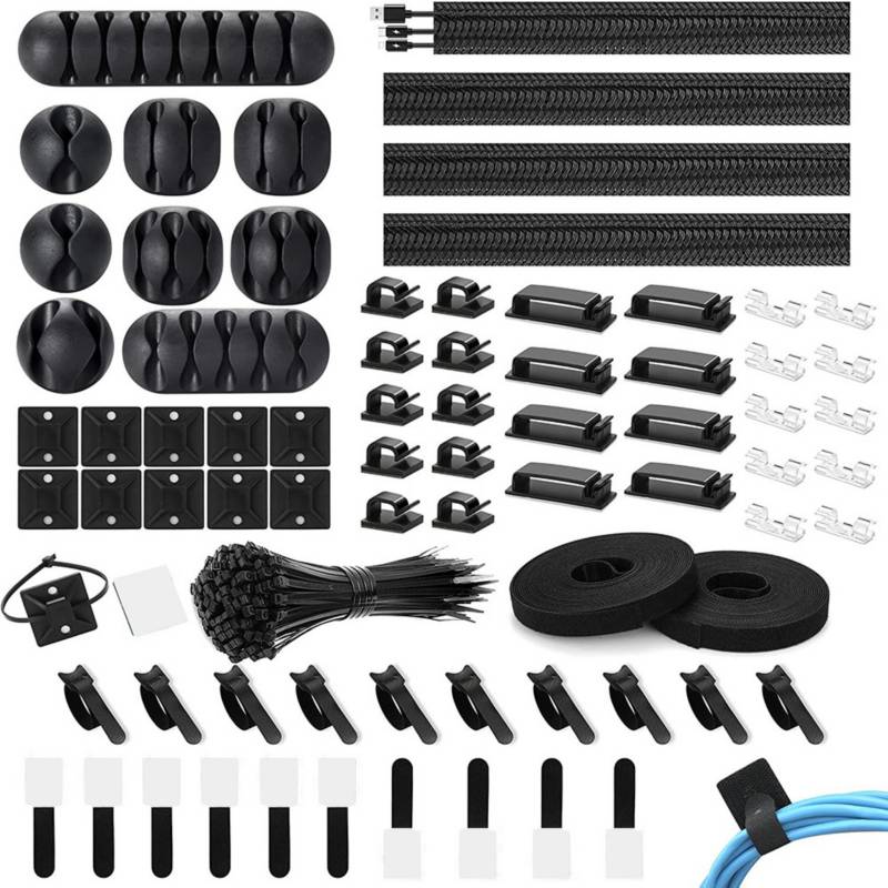 Kit Organizador De Cables Belug Color Negro 173 Piezas
