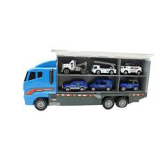 DBLUE - Juguete Camión Transporte de Autos Incluye 12 Autos