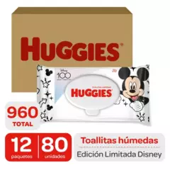 HUGGIES - Toallitas Húmedas Manos y Caritas caja 12 paq x 80 un