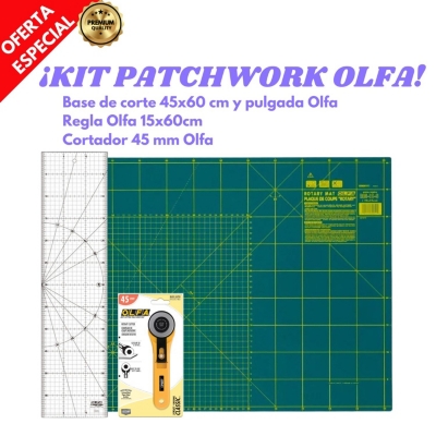 GENERICO Kit Set reglas antideslizante para patchwork en cm cortador