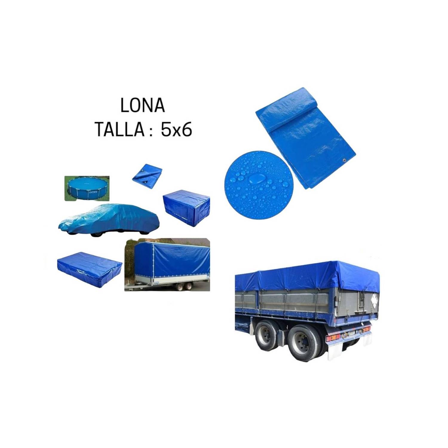 Lona Impermeable Multiuso Azul 5x6
