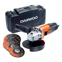 DAEWOO - Esmeril Angular Daewoo DAAG115-75B 750w 115mm + Maletin + 4 Discos
