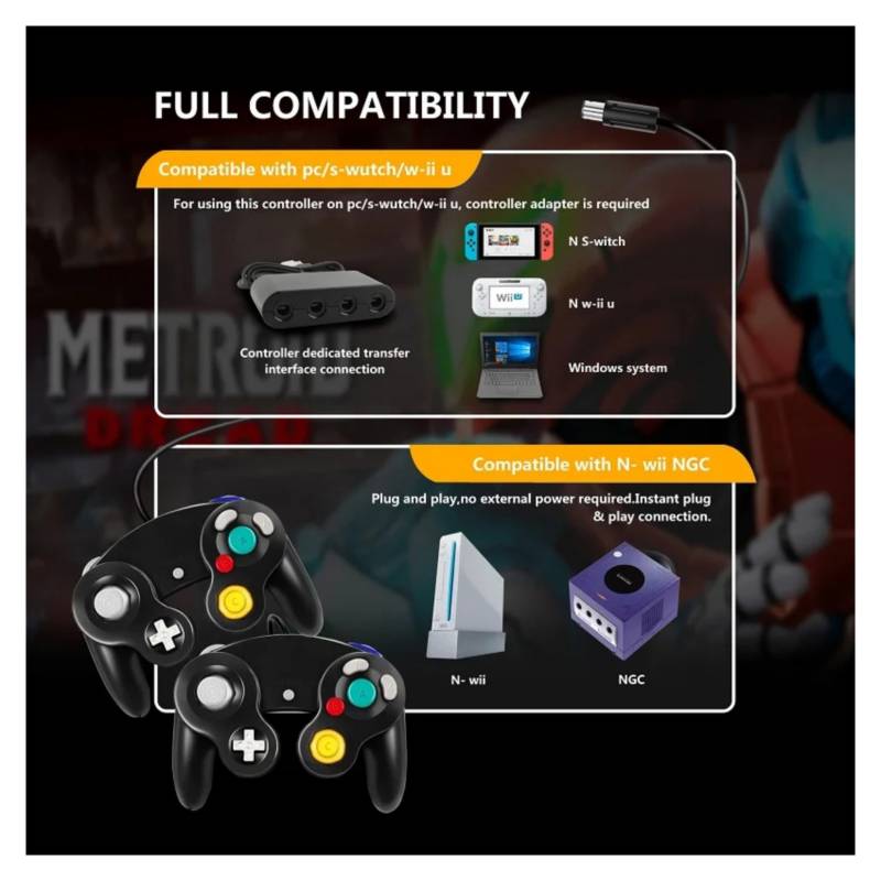 Mando compatible Gamecube/Wii morado