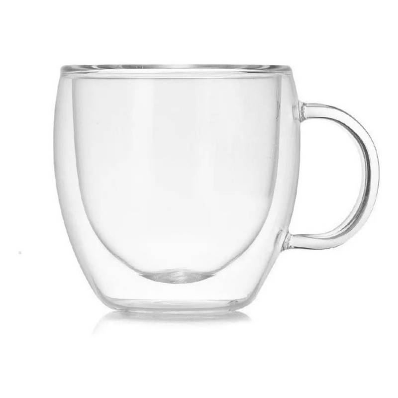 1 Pza) Taza De Vidrio Doble Pared.