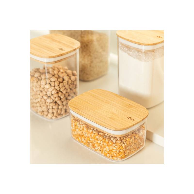 ESHOPANGIE Taper Hermetico Para Comidas Contenedor Cubiertos Beige