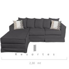 MUNDO LIVING - Sofa seccional 5 cuepos con resortes Provenza marengo