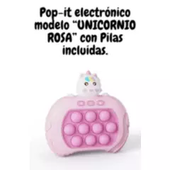 GENERICO - Pop it electrónico Modelo Unicornio Rosa - Regalo Navidad
