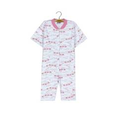 K NABIL - Pijama Enterito Infantil - Conejitas - Osito de Algodón Corto - Rosa