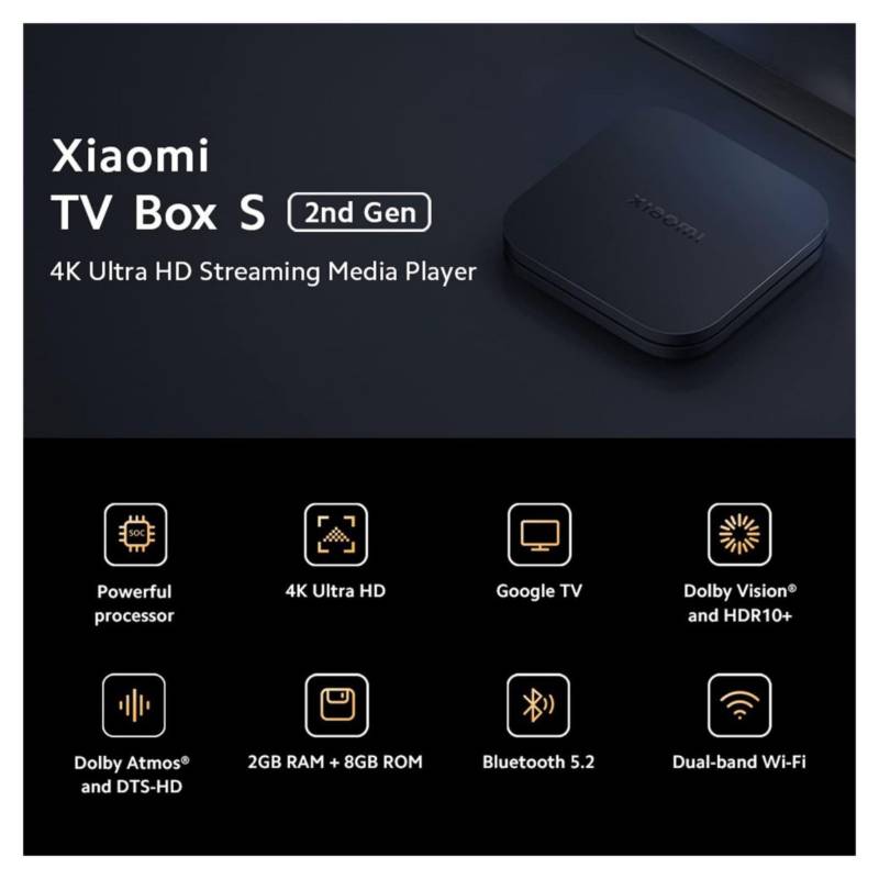 Xiaomi Tv Box S 2nd Gen 4k Control De Voz 8gb Rom 2gb Ram XIAOMI