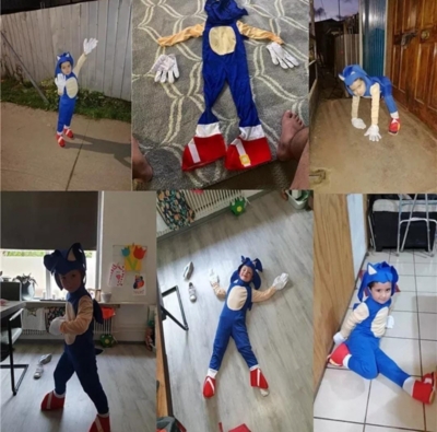 Disfraz Sonic para niño talla 6-8 para niño