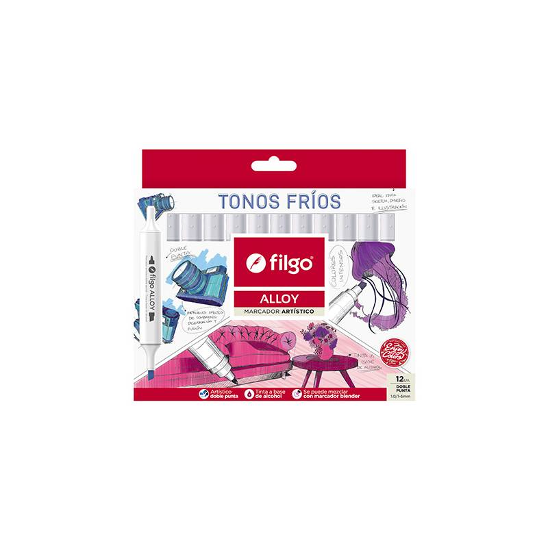 Frikiados - Set 12 marcadores doble punta (bisel y fina