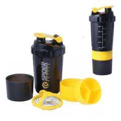 GENERAC - Shaker 3 En 1, Botella Mezclador Batidos Proteina 500ml Gym    Amarillo