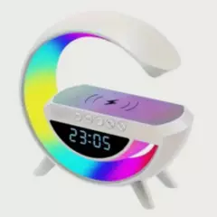 GENERICO - Parlante G con Bluetooth  Luz Multicolores  Base Carga  Reloj