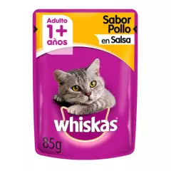 WHISKAS - Whiskas - Alimento Húmedo Sobre Gato Adulto Pollo en Salsa 85 GR