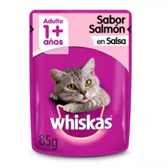 WHISKAS - Whiskas - Alimento Húmedo Sobre Gato Adulto Salmón en Salsa 85 GR