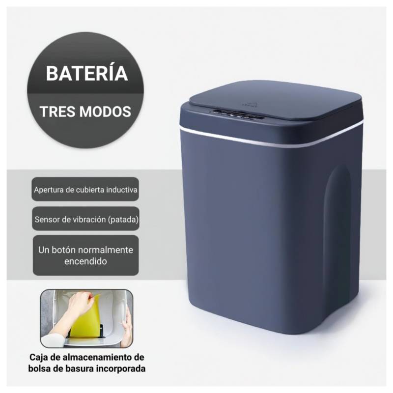 GENERICO Papelera Inteligente De Sensor De 14 Ltro + 50 Bolsas Blanco