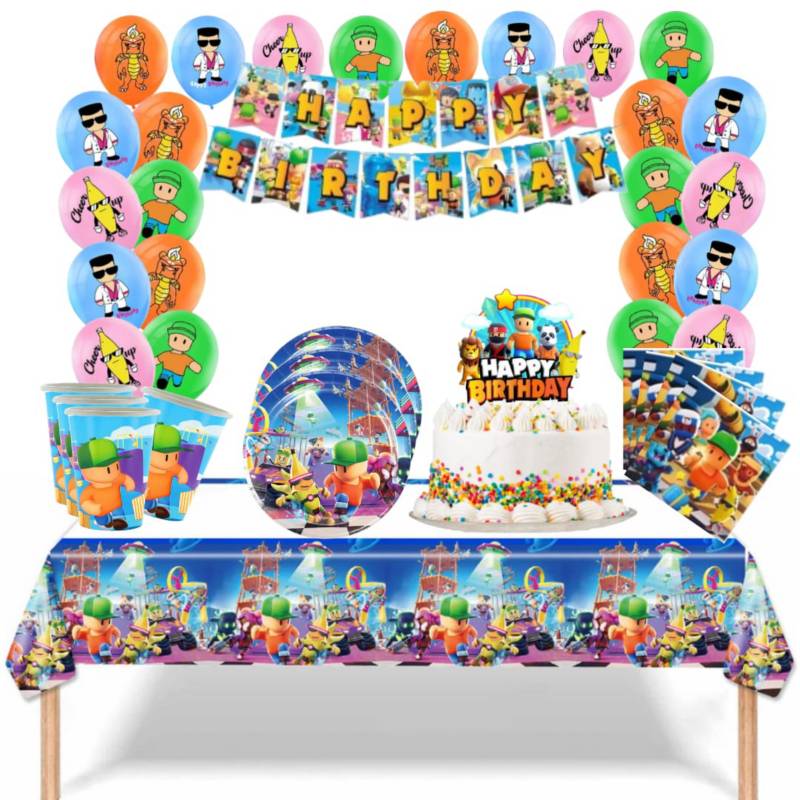 Pack 10 Platos Cumpleaños Fiestas Decoracion Stumble Guys