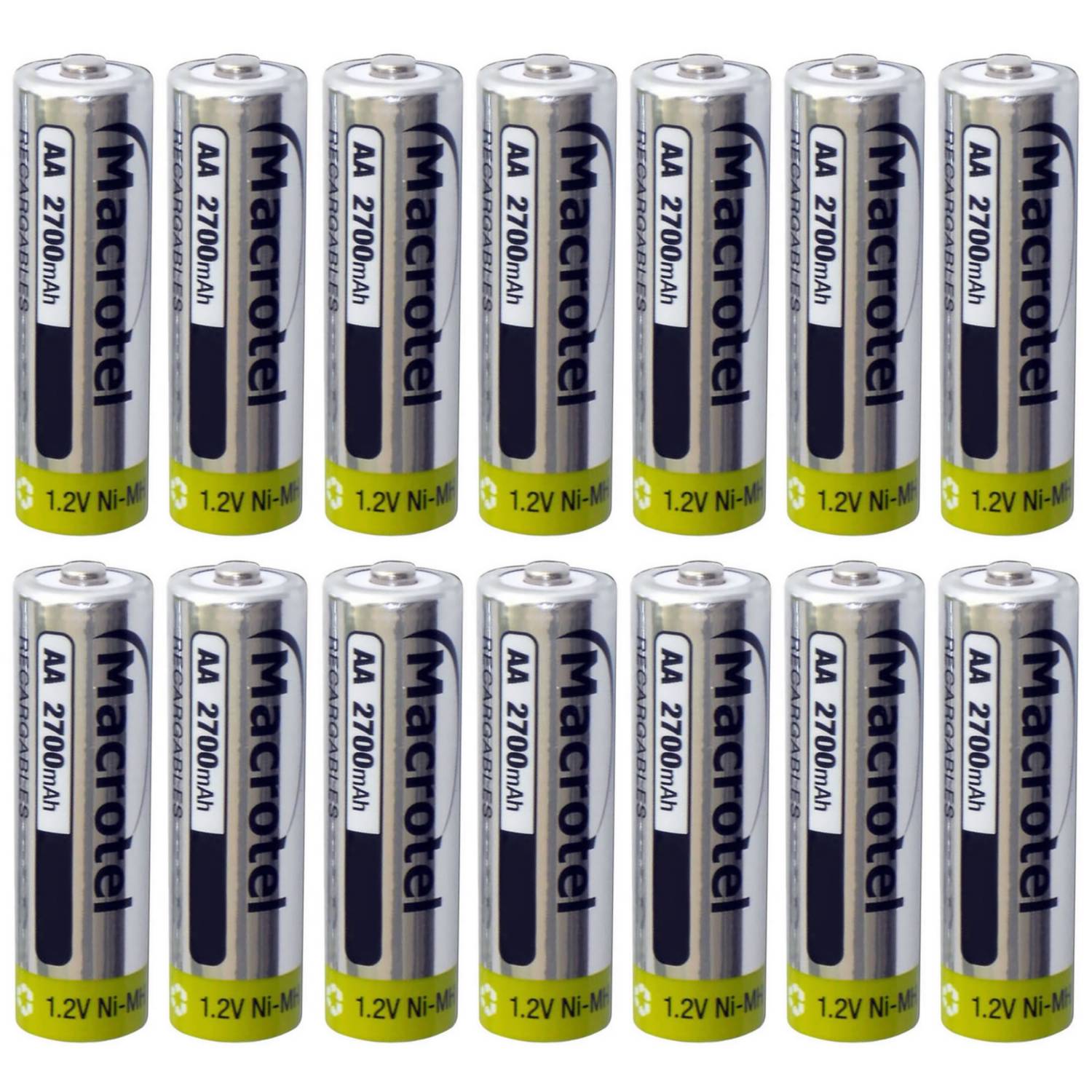 Pack 2 Pilas Recargables AA 2700mAh Macrotel®