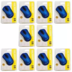 TECMASTER - Pack 10 Mini Mouse Inalámbrico Tecmaster Azul Tm-100503-bl