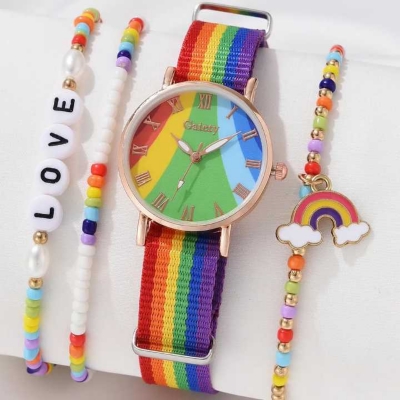 GENERICO Reloj de tela y accesorios para niña mayor 8 años y mujer